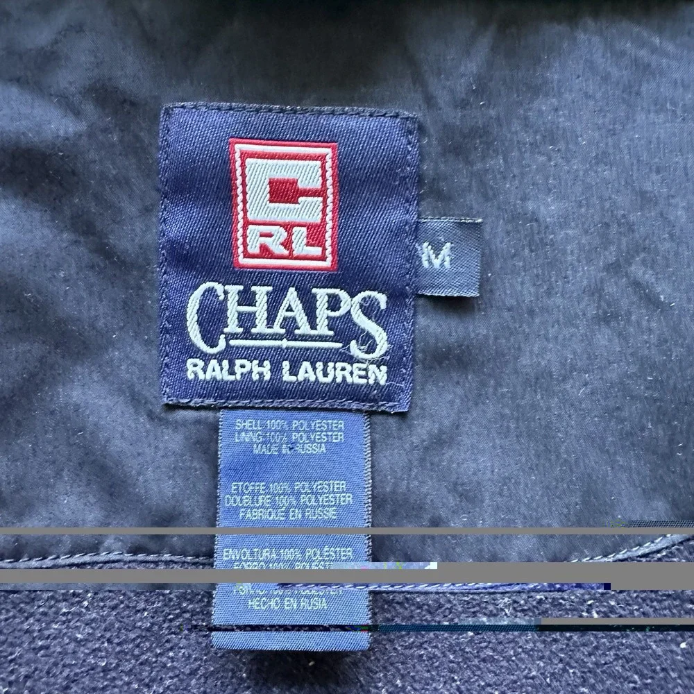 VTG Chaps Ralph Lauren Men's Green Fleece Lined Windbreaker Jacket M 90s Y2K‎